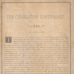 The Charleston Earthquake, 1886