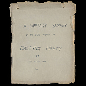 Cover of 1921 Charleston Sanitary Survey on black background
