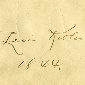 Levi Kibler's name and the year 1844 handwritten on envelope